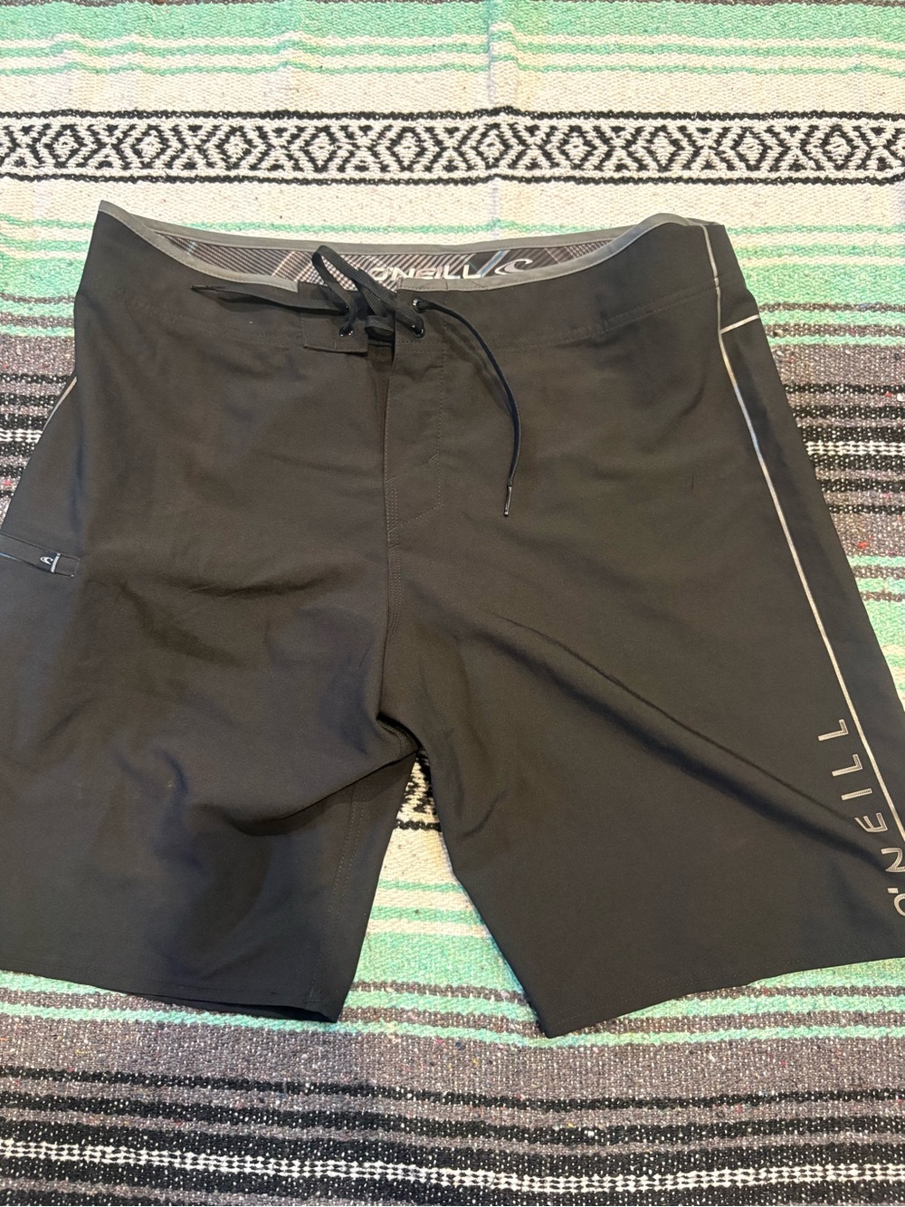 O'Neill Men's Black Boardshorts with Subtle Side Logo